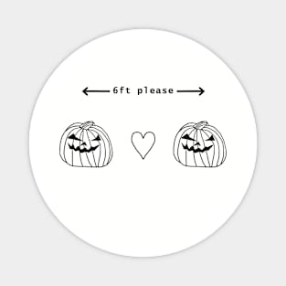 Pumpkins Social Distancing a Halloween Horror Outline Magnet